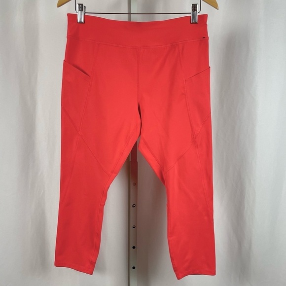 Avia Large Neon Bright Deep Side Pockets Crop Workout Leggings Yoga Running Gym - Picture 1 of 10
